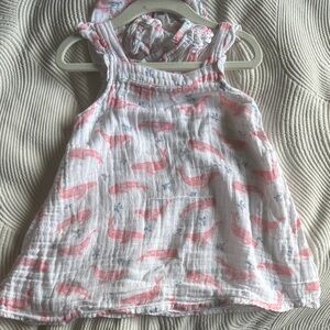 Angel Dear Pink and White Whale Dress